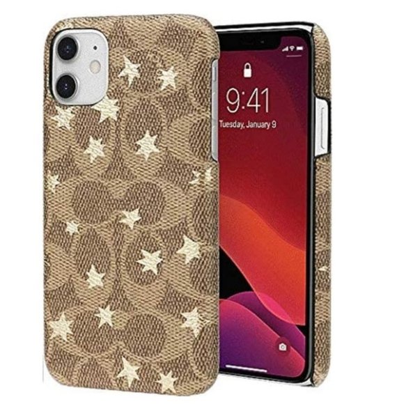 COACH Tan Logo Gold Stars Slim Wrap Case iPhone 11 PRO Case